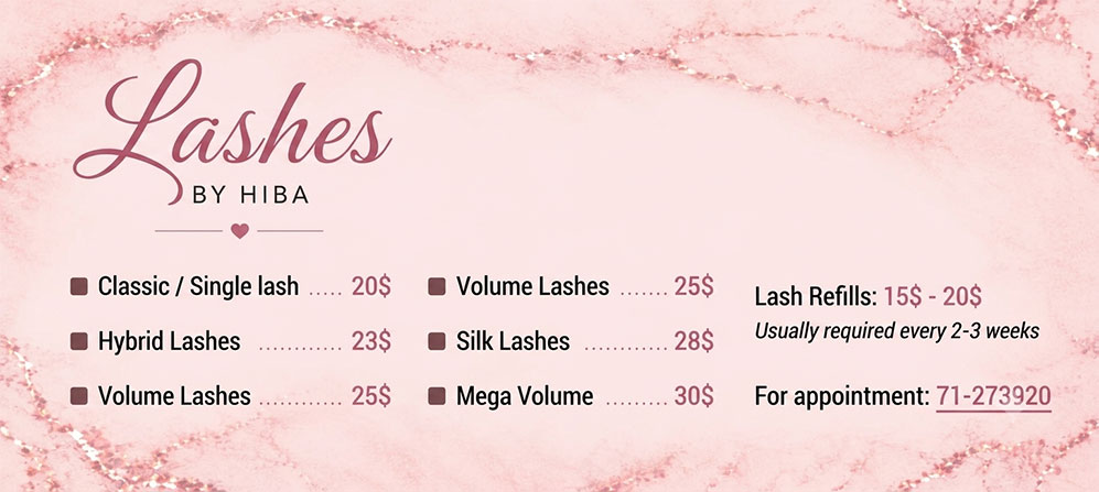 Lashes By Hiba - For appointment: 71273920 Lashes By Hiba - For appointment: 71273920
